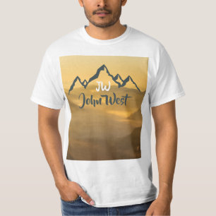 Camiseta monograma de montanhas personalizável do nascer do