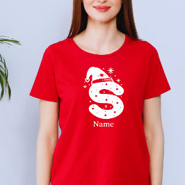 Camiseta Monograma de Natal com Cor Editável e Nome Persona