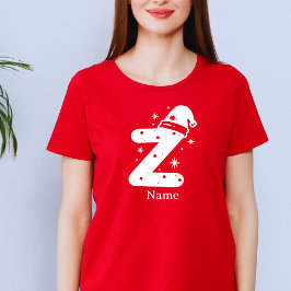 Camiseta Monograma de Natal com Nome Personalizado e Cor Ed