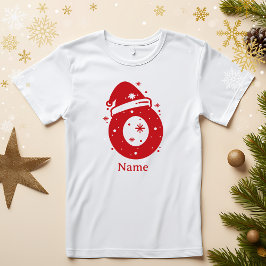 Camiseta Monograma de Natal com Nome Personalizado e Cor Ed