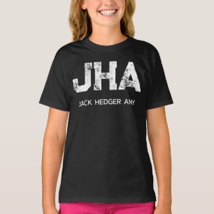 CAMISETA MONOGRAMA DE NOME DE TRÊS LETRAS BRANCO MINIMALIST