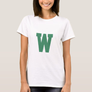 Camiseta Monograma de Pontos Verde e Branco