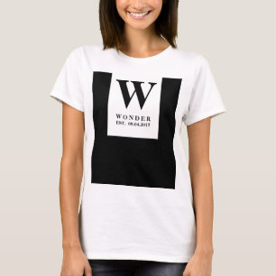 Camiseta Monograma de Recém-Casados Elegante Logotipo de
