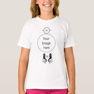 Camiseta Monograma de Silhueta de Cavalo Negro