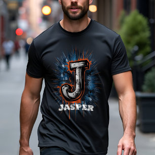 Camiseta Monograma de Tinta Urbana "J" Personalizável