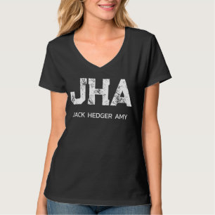 CAMISETA MONOGRAMA DE TRÊS LETRAS MINIMALISTA BRANCO NOME P