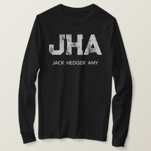 CAMISETA MONOGRAMA DE TRÊS LETRAS MINIMALISTA BRANCO NOME P