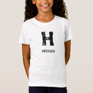 CAMISETA MONOGRAMA DE UMA LETRA PRETA MINIMALISTA NOME BRAN