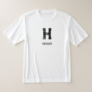 CAMISETA MONOGRAMA DE UMA LETRA PRETO MINIMALISTA NOME BRAN