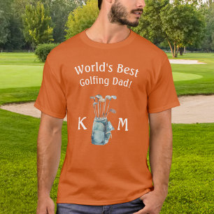 Camiseta Monograma do Melhor Pai de Golfe do Mundo Personal