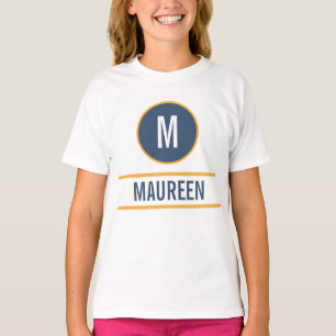 Camiseta Monograma do nome de letra inicial personalizado