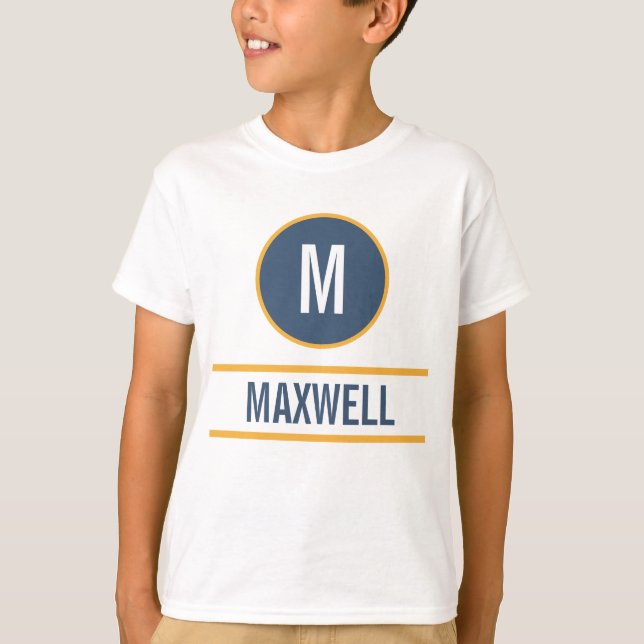 Camiseta Monograma do nome de letra inicial personalizado (Frente)