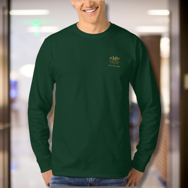 Camiseta Monograma Dourado de Negócio Personalizado Folga L (Criador carregado)