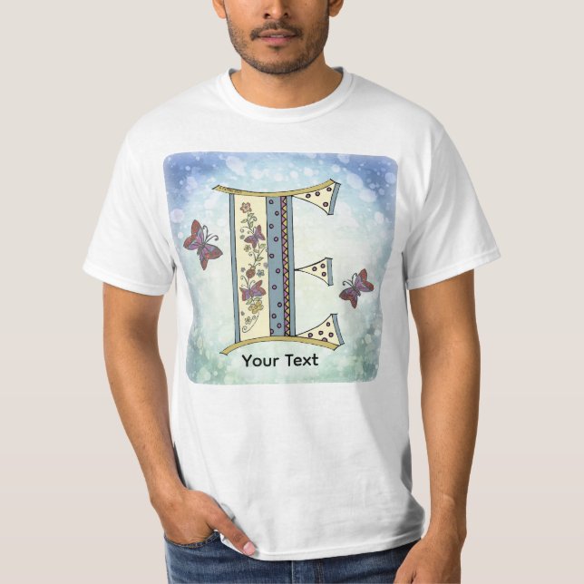 Camiseta Monograma E floral (Frente)