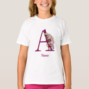 Camiseta Monograma Elegante Orquídeo Inicial Um Nome T Shi