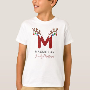 Camiseta Monograma Feriado Natal Antlers Correspondentes à 
