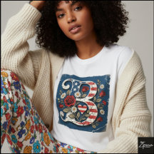 Monograma Floral Letra Bandeira Distressed B