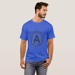 Camiseta Monograma Floral Personalizada Escudo Ini