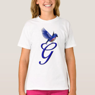 Camiseta Monograma Inicial Bluebird G Elegante