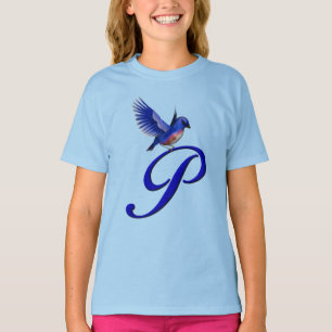 Camiseta Monograma Inicial Bluebird P Elegante