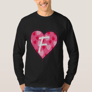 Camiseta Monograma Inicial Cuto - Letra F Padrão Cardíaco P