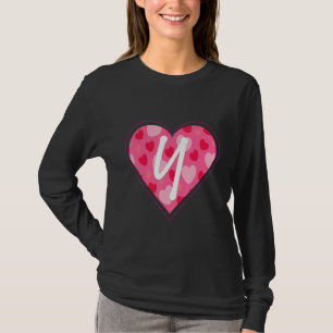 Camiseta Monograma Inicial Cuto - Letra Y Padrão Cardíaco P