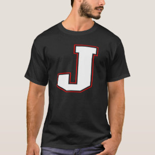 Camiseta Monograma Inicial J Letra J Maiúscula Alfabeto