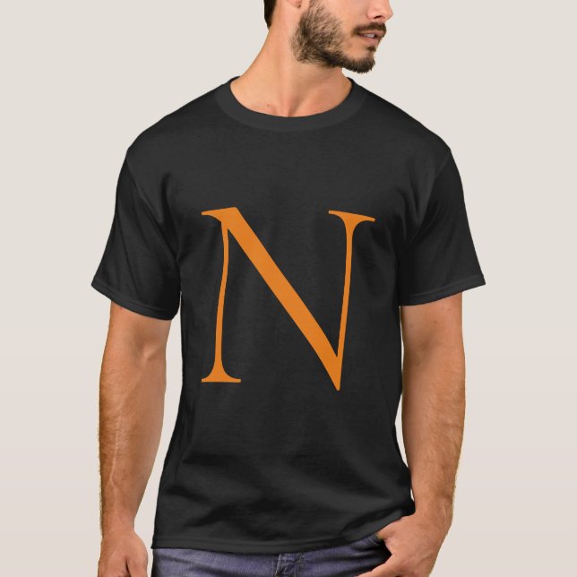 Camiseta Monograma Inicial Nome Próprio, Manuscrito, Preto (Frente)