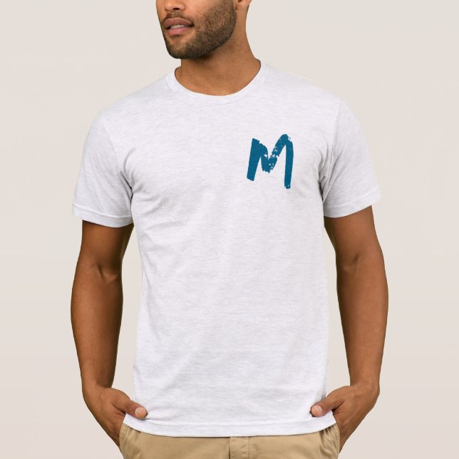 Camiseta Monograma Inicial Substituição Moderna Adicionar (Frente)