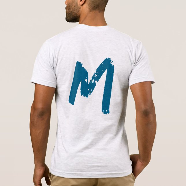 Camiseta Monograma Inicial Substituição Moderna Adicionar (Verso)