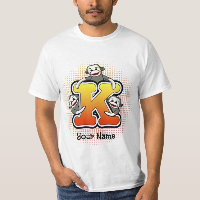 Camiseta Monograma K Sock Monkey T Shirt (Frente)