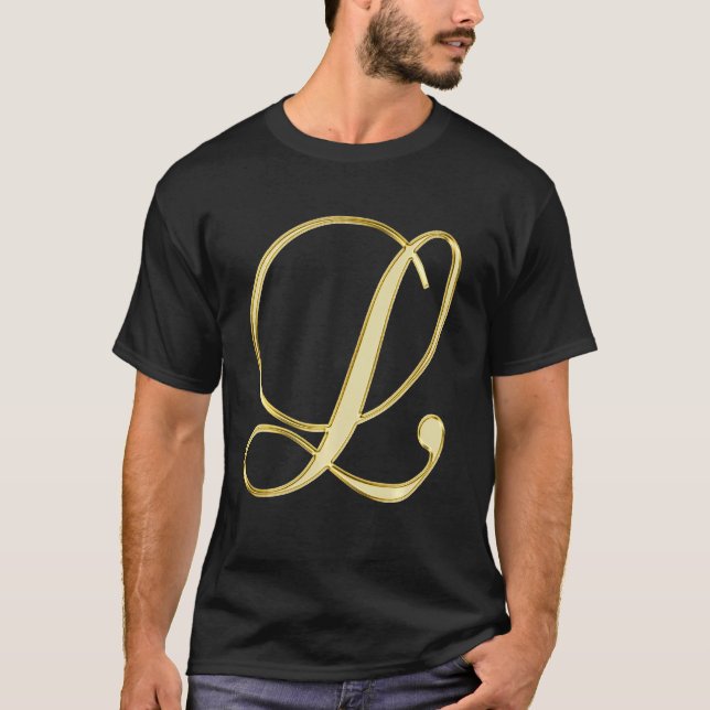 Camiseta Monograma - Letra inicial L (Frente)