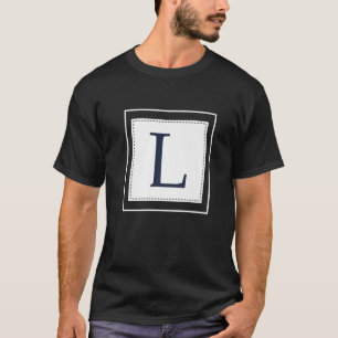 Camiseta Monograma - Letra L alfabética L Marinho inicial a