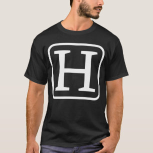 Camiseta Monograma - Letra maiúscula H, alfabetos iniciais 