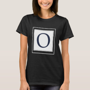 Camiseta Monograma - Letra O alfabeto O Marinho inicial azu