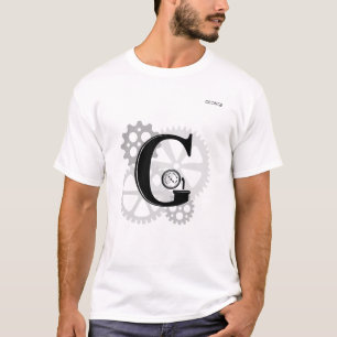 Camiseta Monograma mecânico customizável. Inicial "G "
