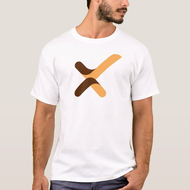 Camiseta Monograma Moderno de Letra X com Marca de Verifica (Frente)