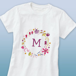 Camiseta Monograma Moderno Floral