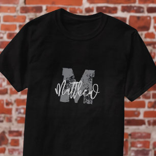 Camiseta Monograma Moderno Legal Grunge Adicionar Seu Nome