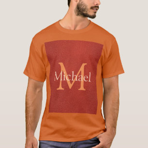 Camiseta Monograma Nome inicial Modelo Mens Leather Look