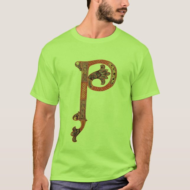 Camiseta MONOGRAMA P CELTICA DE Dia de São Patrício COM SHA (Frente)