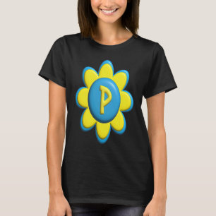 Camiseta Monograma P Flor Colorida
