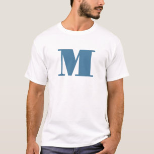 Camiseta Monograma, Pastel Azul Sólido, profissional minima