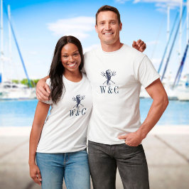 Camiseta Monograma Personalizado Cavalo-Marinho Náutico