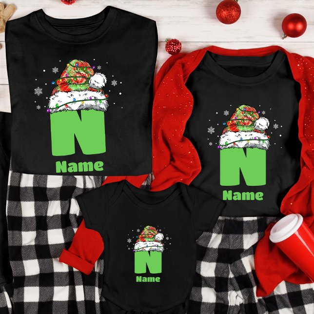 Camiseta Monograma personalizado com o Natal da família Nam (Criador carregado)