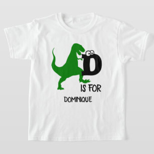 Camiseta Monograma personalizado D é para o T Rex fofo do d