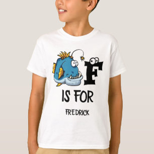 Camiseta Monograma personalizado F para ilustração de desen