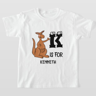 Camiseta Monograma personalizado K é adorável para canguru