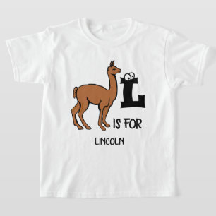 Camiseta Monograma personalizado L é para Llama adorável al