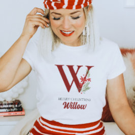 Camiseta Monograma Personalizado Nome de Natal e Inicial